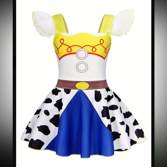 Girls Halloween Jessie Toy Story Flutter Sleeve Dress - Picture 1 of 5
